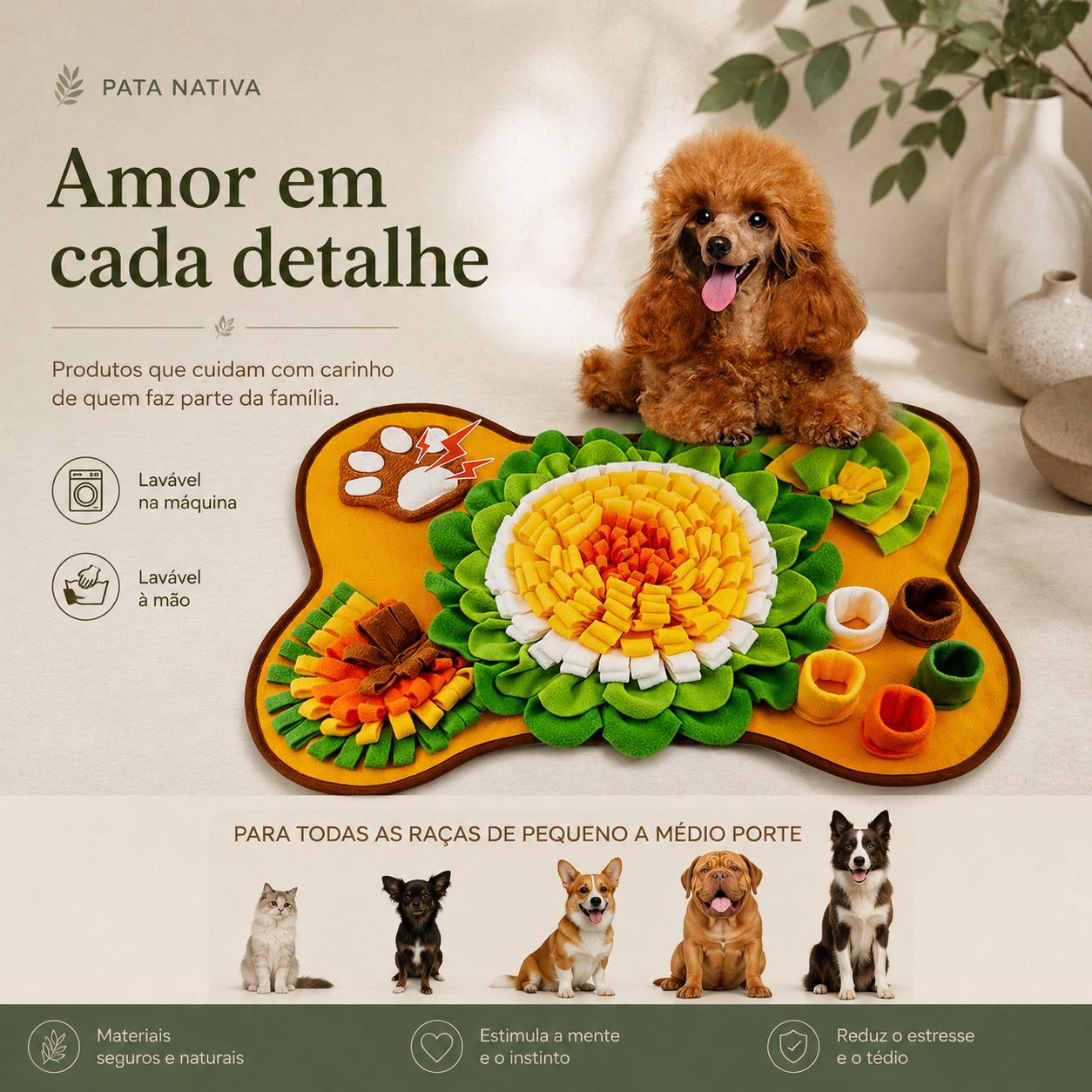 Tapete olfativo interativo para pets